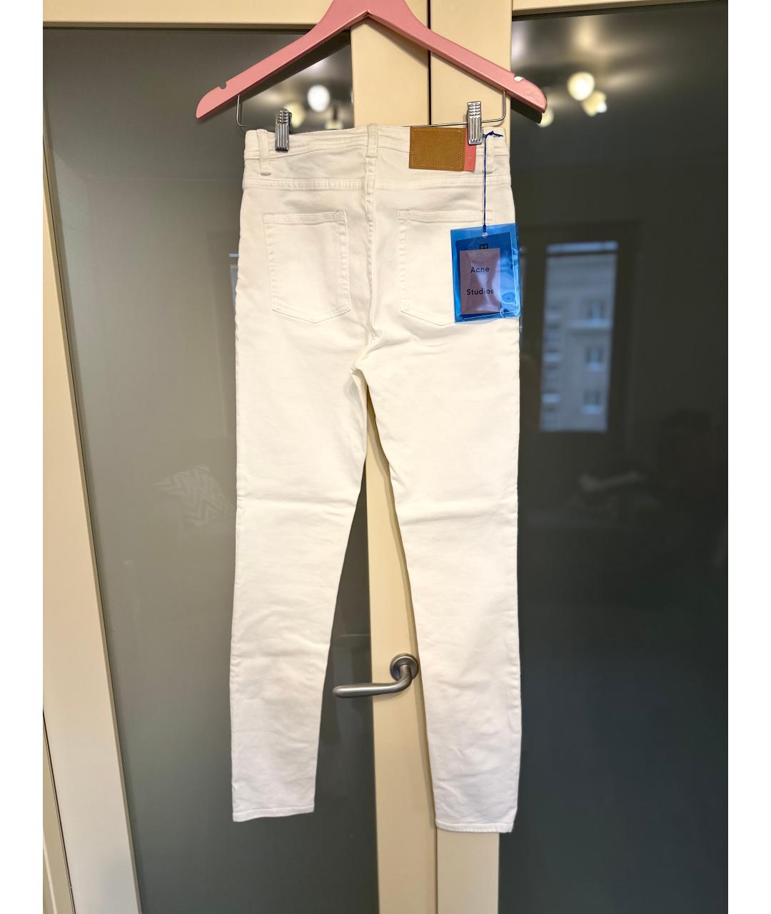 ACNE STUDIOS Белые хлопковые джинсы слим, фото 2