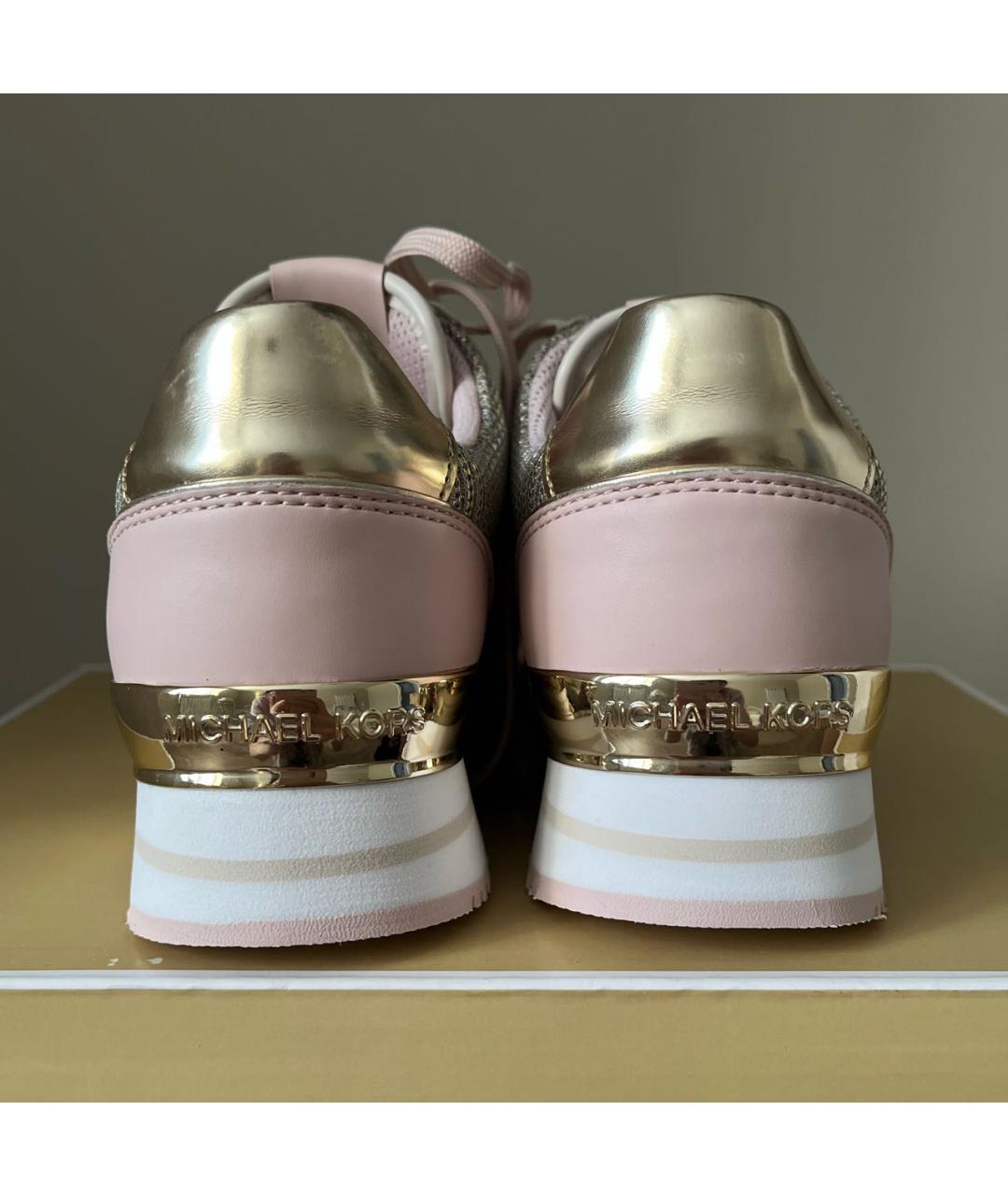 MICHAEL KORS Розовые кожаные кроссовки, фото 4