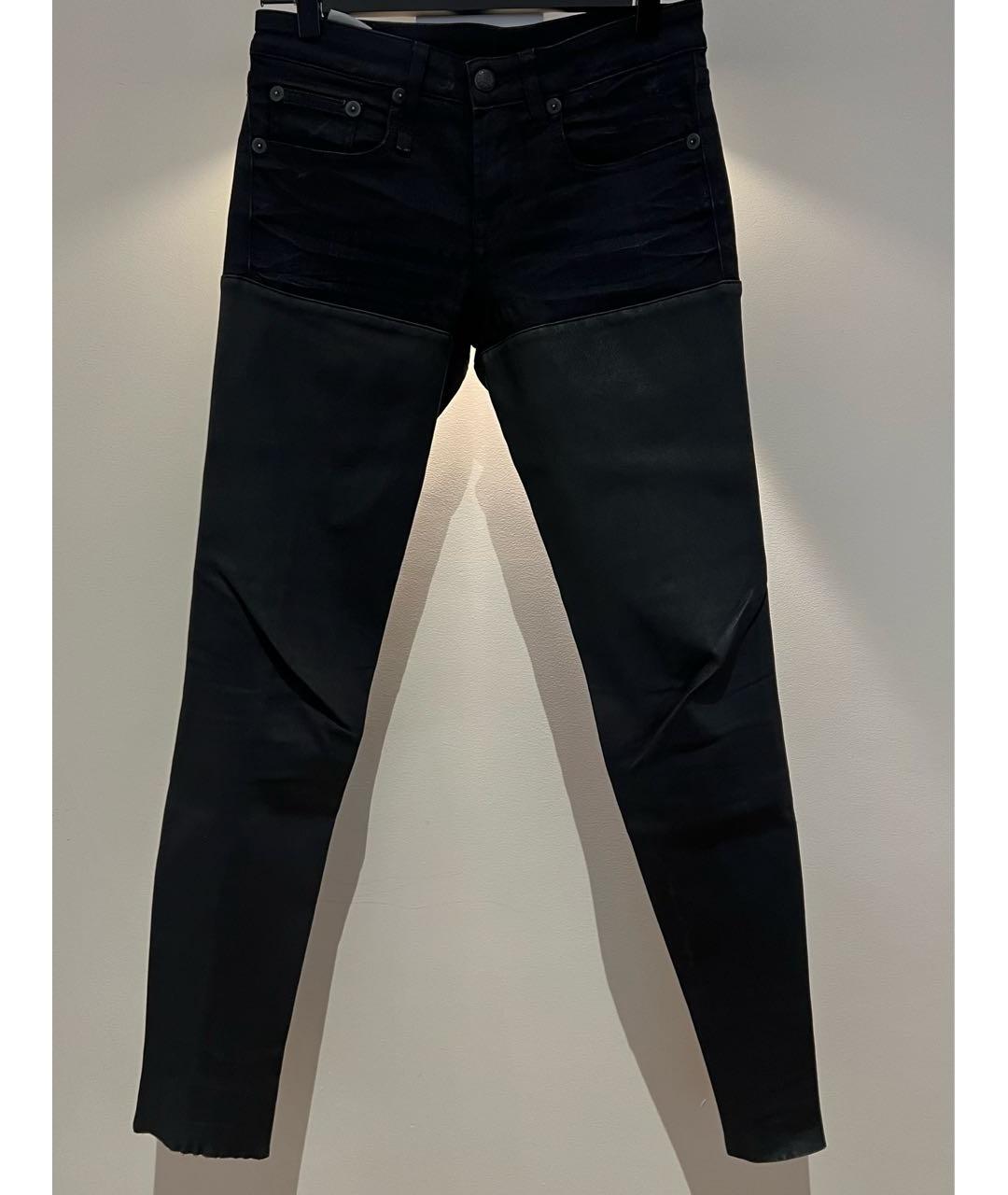 R13 Черные джинсы слим, фото 9