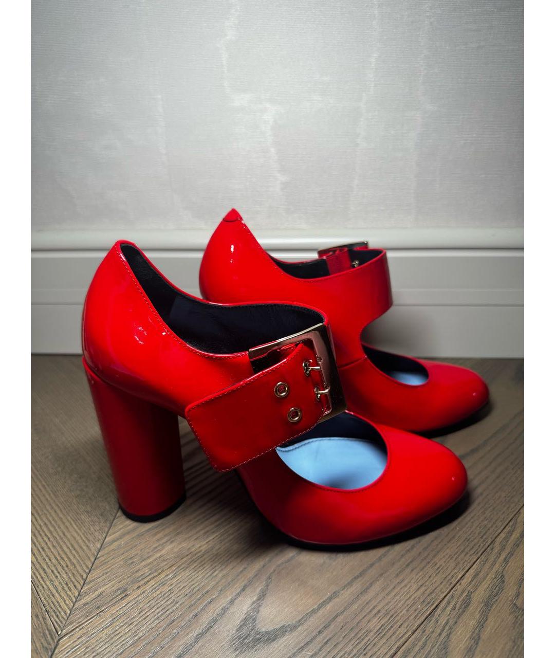 PRADA Красные кожаные туфли, фото 6