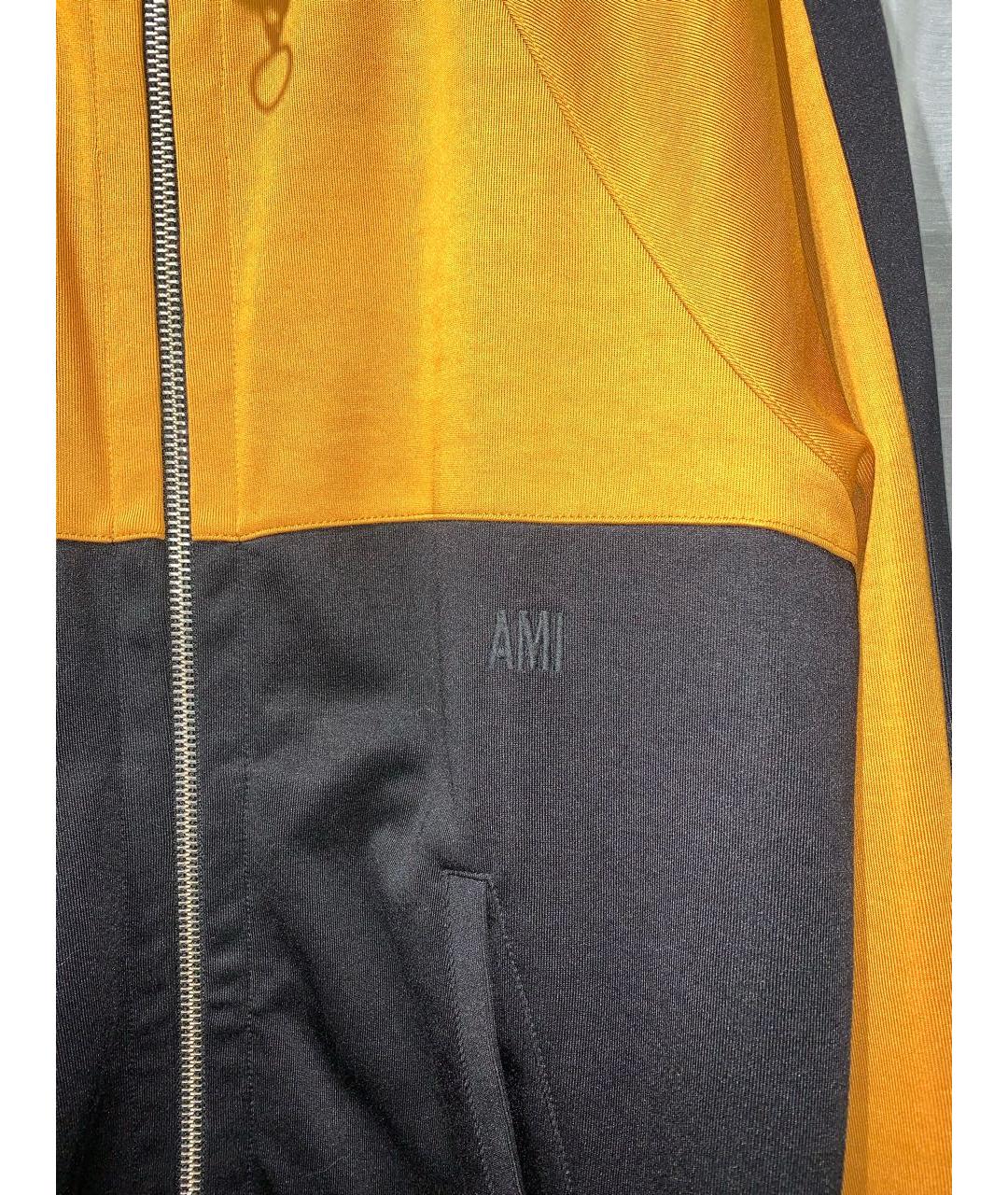 AMI ALEXANDRE MATTIUSSI Горчичная хлопковая спортивная куртка, фото 4