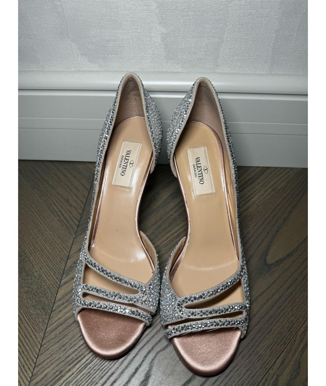 VALENTINO Серебряные свадебные туфли на среднем каблуке, фото 2