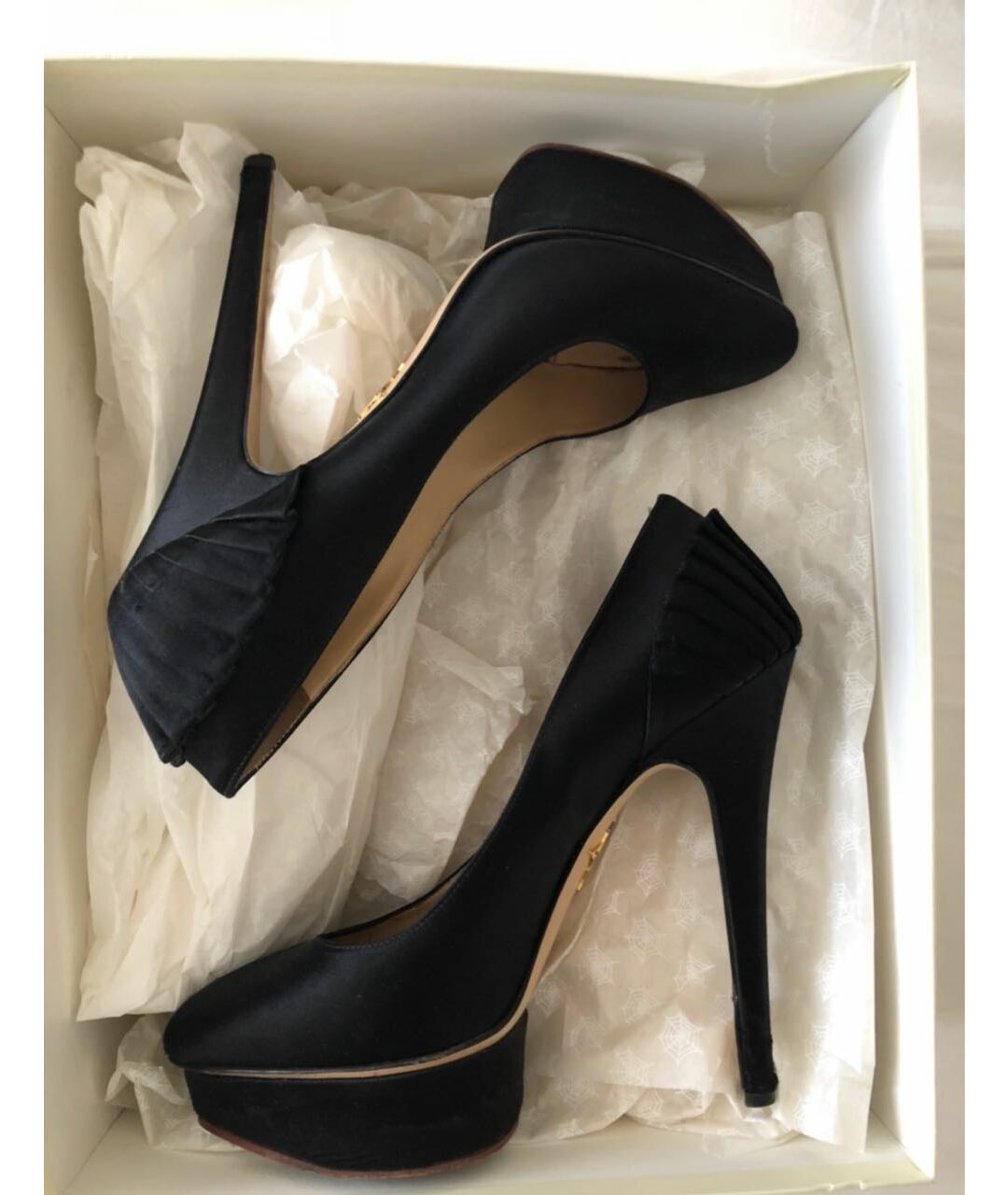 CHARLOTTE OLYMPIA Черные текстильные туфли, фото 5