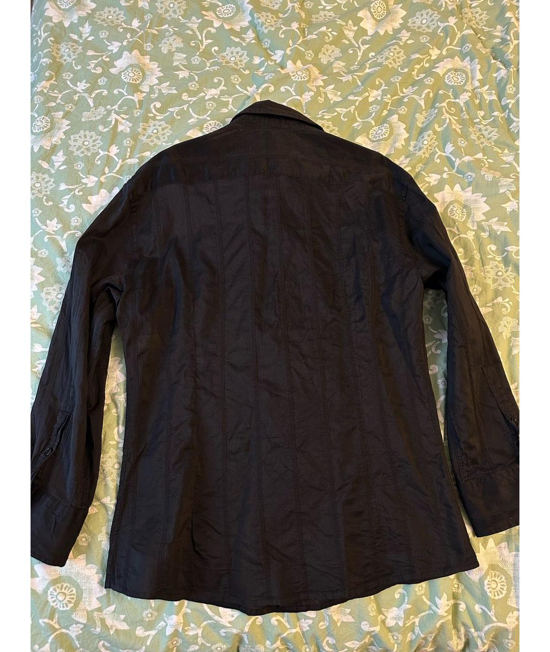 VERSACE Черная хлопковая классическая рубашка, фото 6