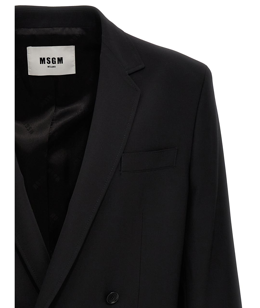 MSGM Черный шерстяной пиджак, фото 3