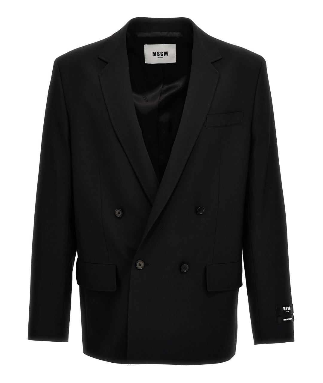 MSGM Черный шерстяной пиджак, фото 1