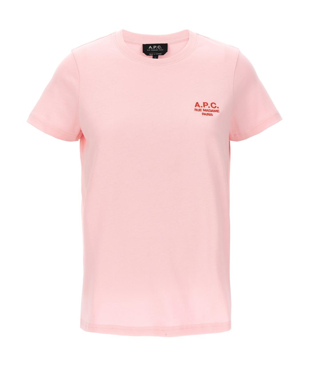 A.P.C. Розовая хлопковая футболка, фото 1