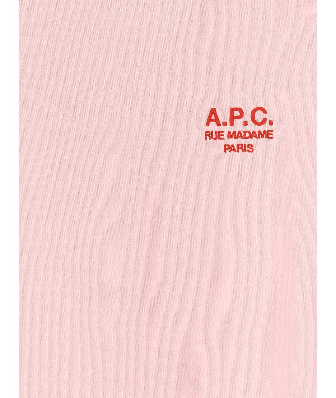 A.P.C. Розовая хлопковая футболка, фото 4