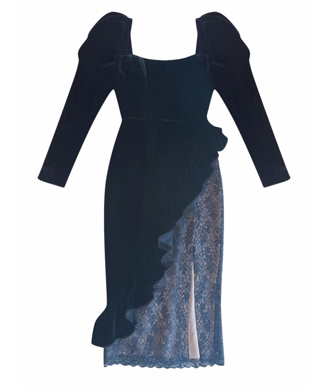 ULYANA SERGEENKO Черное бархатное вечернее платье, фото 1