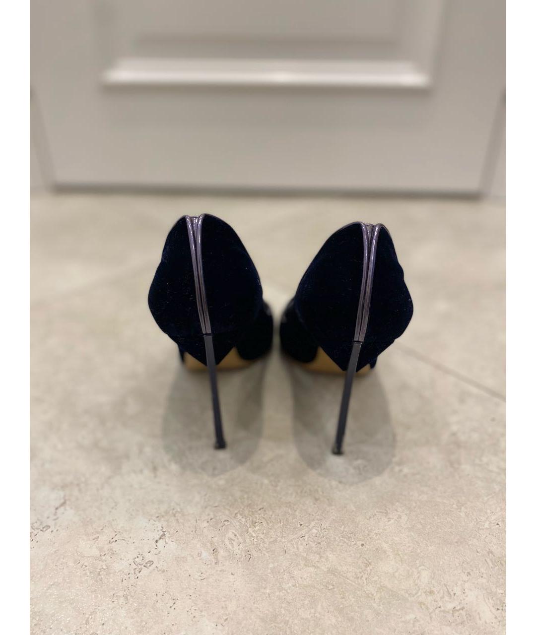 CASADEI Темно-синие бархатные туфли, фото 3