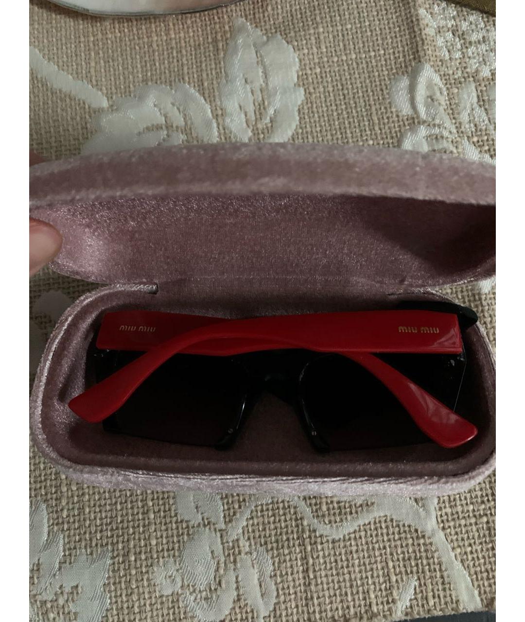 MIU MIU Красные пластиковые солнцезащитные очки, фото 8