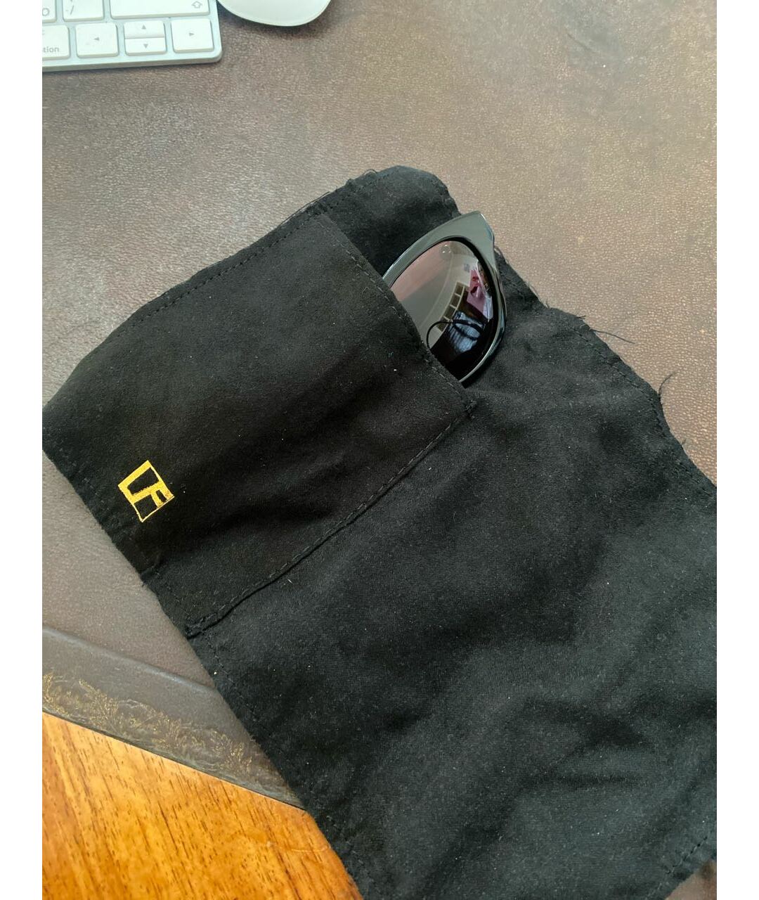 LINDA FARROW Черные пластиковые солнцезащитные очки, фото 7