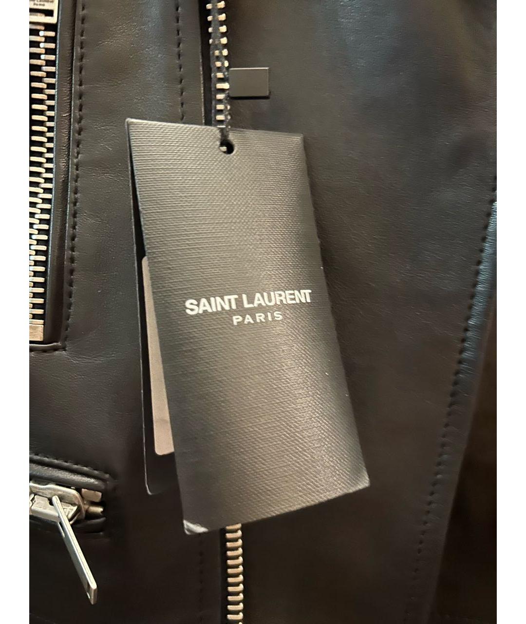 SAINT LAURENT Черная кожаная куртка, фото 6