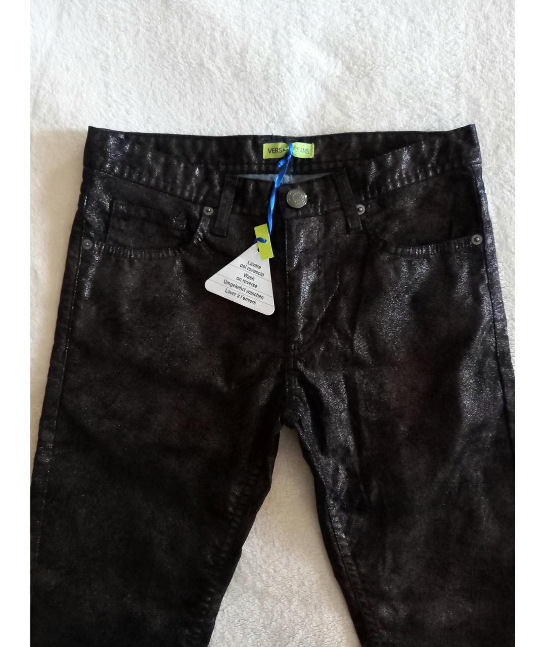 VERSACE JEANS COUTURE Черные хлопковые джинсы скинни, фото 3