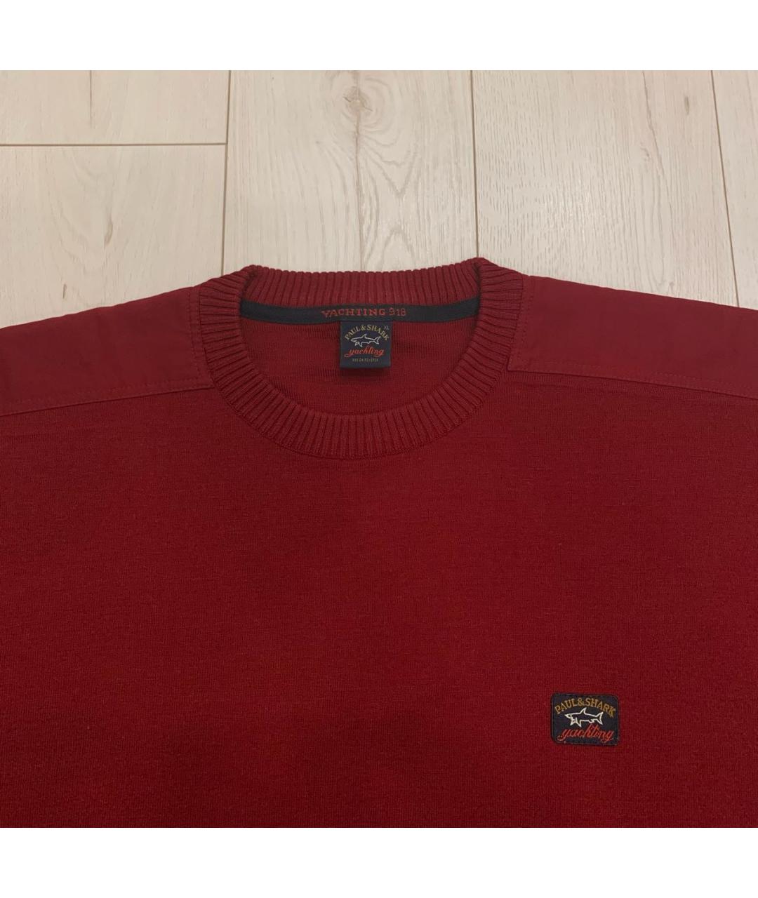 PAUL & SHARK Бордовый шерстяной джемпер / свитер, фото 3