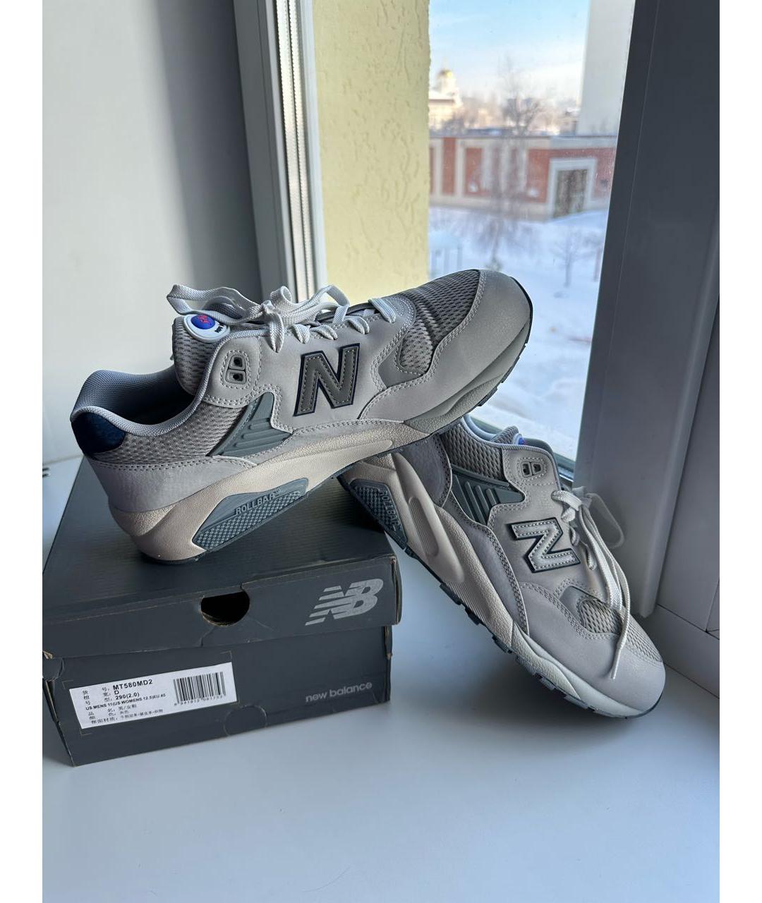 NEW BALANCE Серые замшевые низкие кроссовки / кеды, фото 8