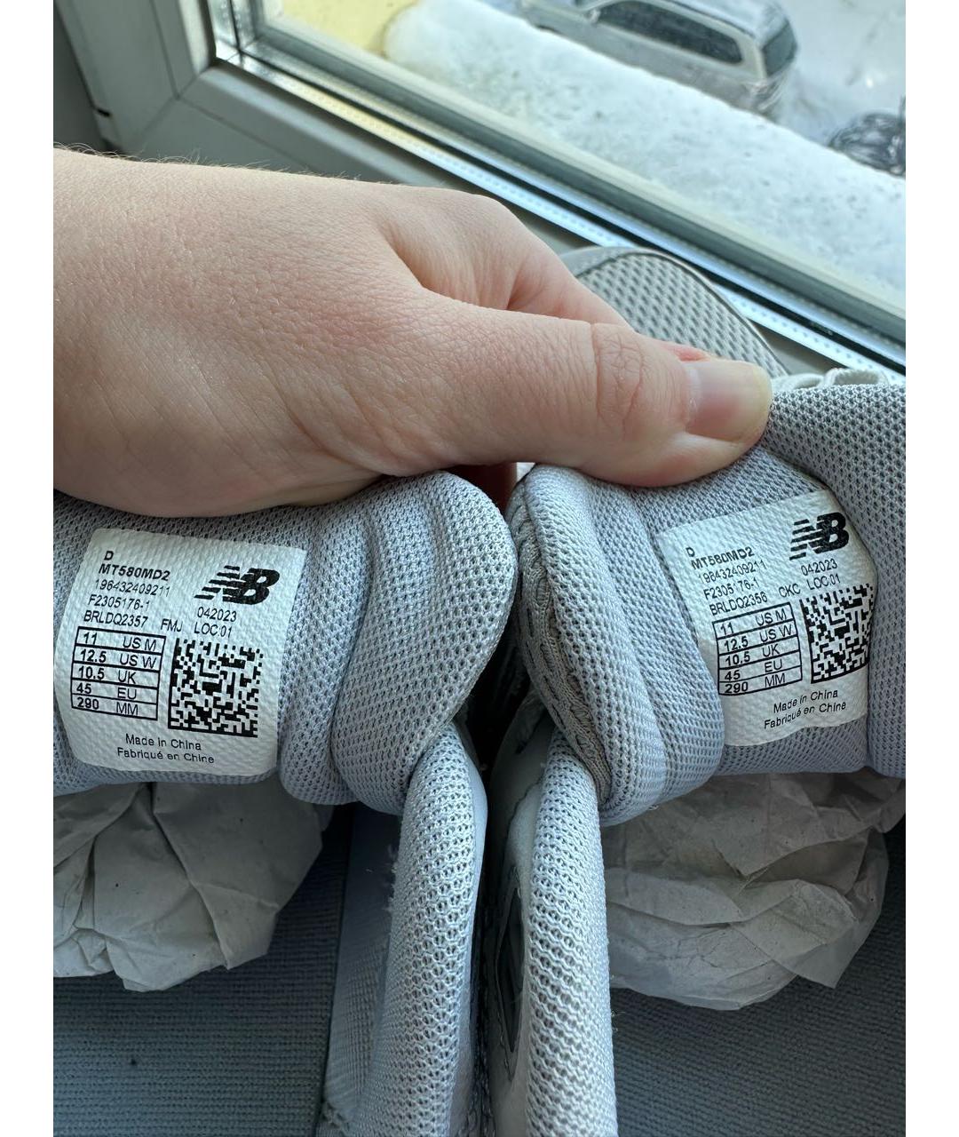 NEW BALANCE Серые замшевые низкие кроссовки / кеды, фото 6