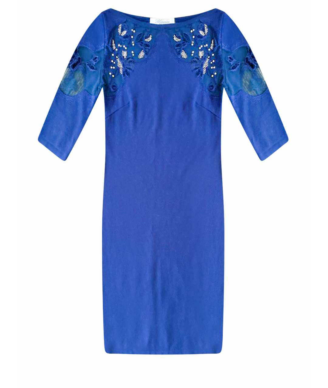 BLUMARINE Синее шерстяное платье, фото 1
