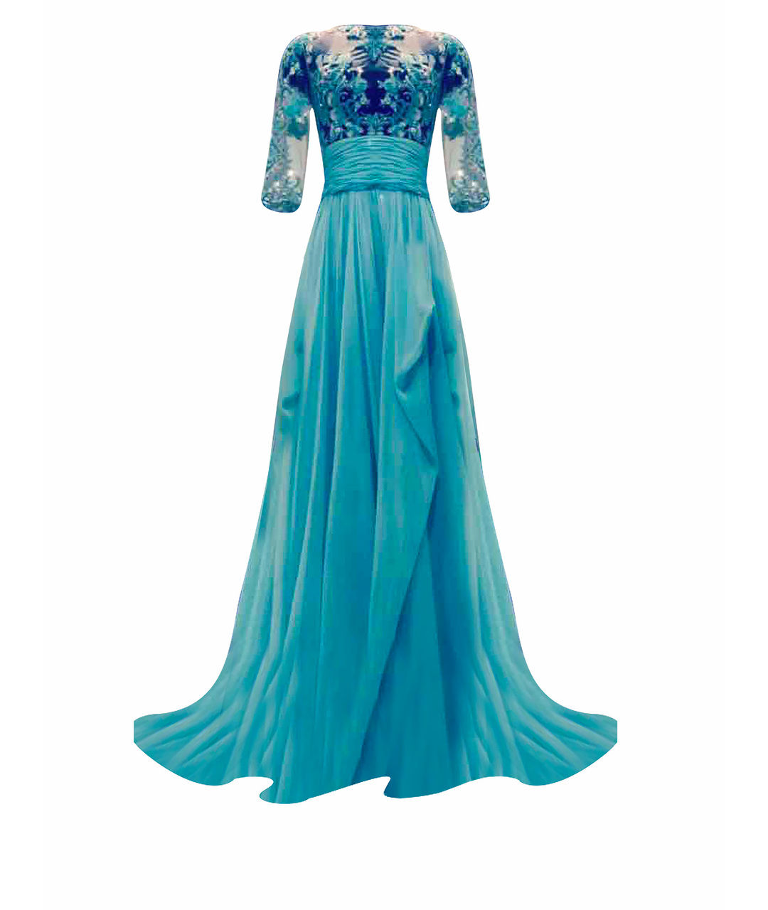 ZUHAIR MURAD Голубое шелковое вечернее платье, фото 1