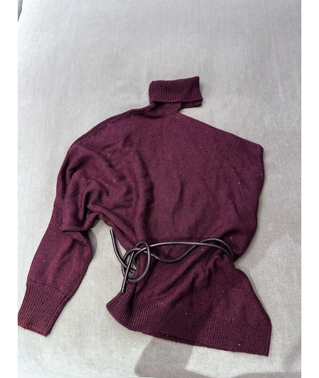 BRUNELLO CUCINELLI Бордовый кашемировый джемпер / свитер, фото 7