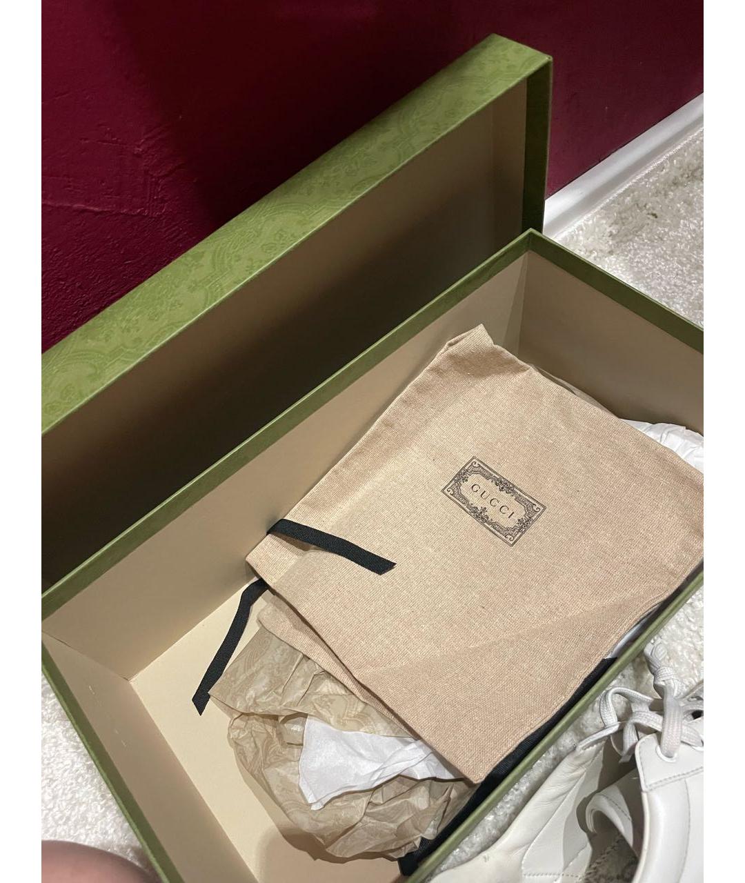 GUCCI Белые кожаные слипоны, фото 6