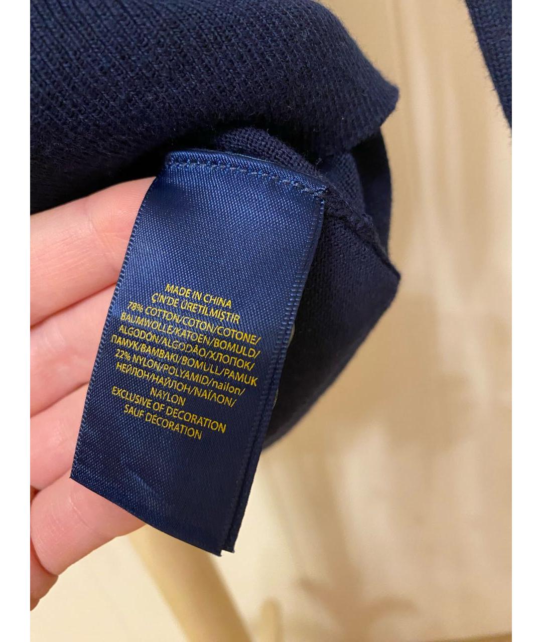 POLO RALPH LAUREN Темно-синий хлопковый джемпер / свитер, фото 4