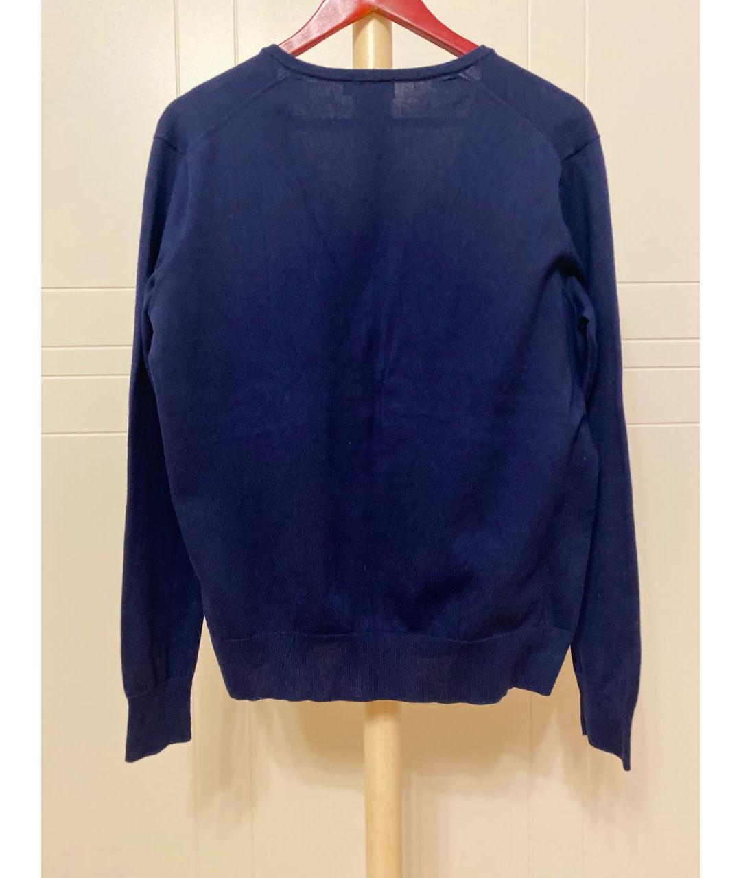 POLO RALPH LAUREN Темно-синий хлопковый джемпер / свитер, фото 2