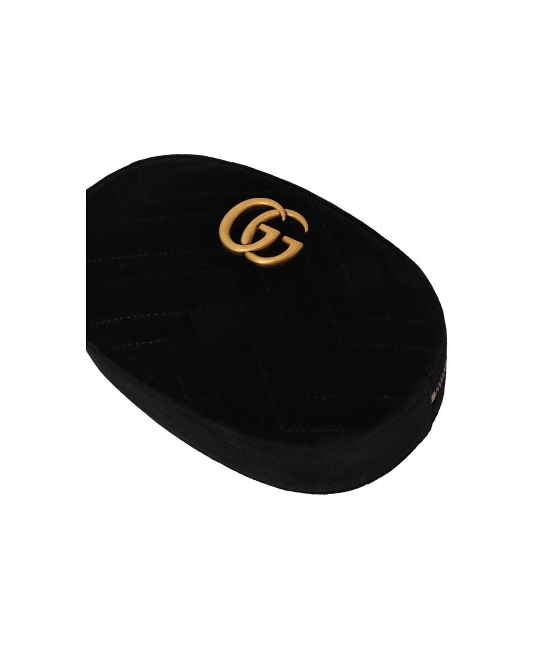 GUCCI Черная бархатная поясная сумка, фото 2