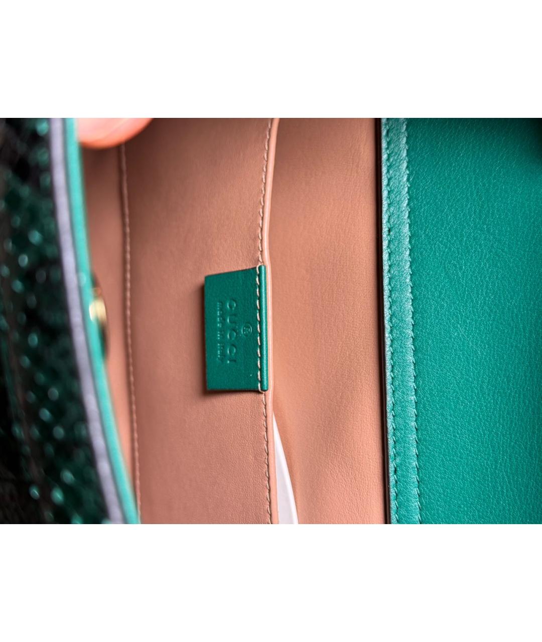 GUCCI Зеленая сумка тоут из экзотической кожи, фото 8