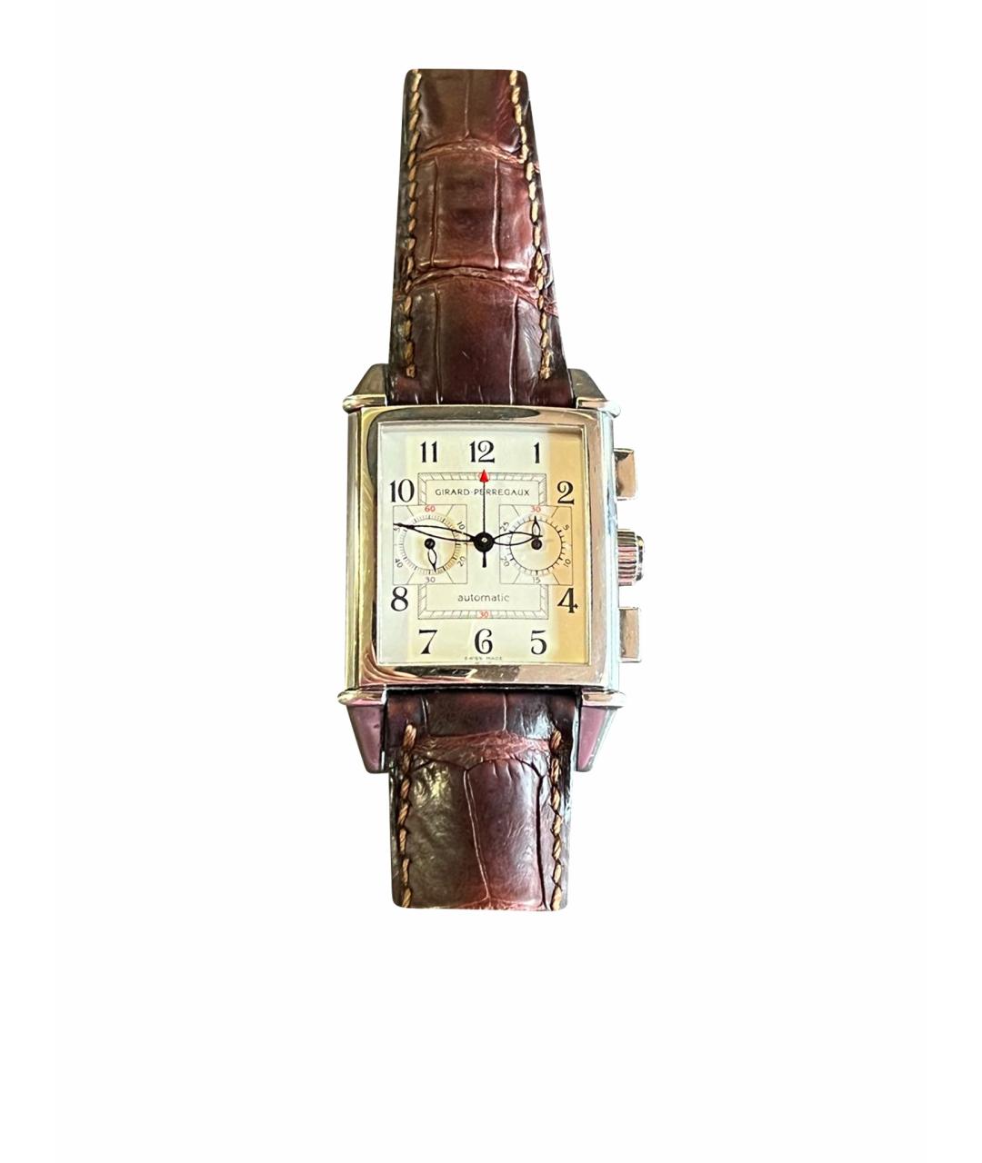 GIRARD PERREGAUX Бордовые кожаные часы, фото 1