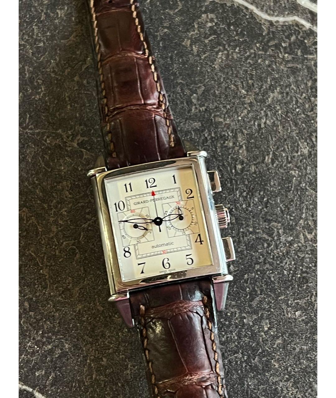 GIRARD PERREGAUX Бордовые кожаные часы, фото 2