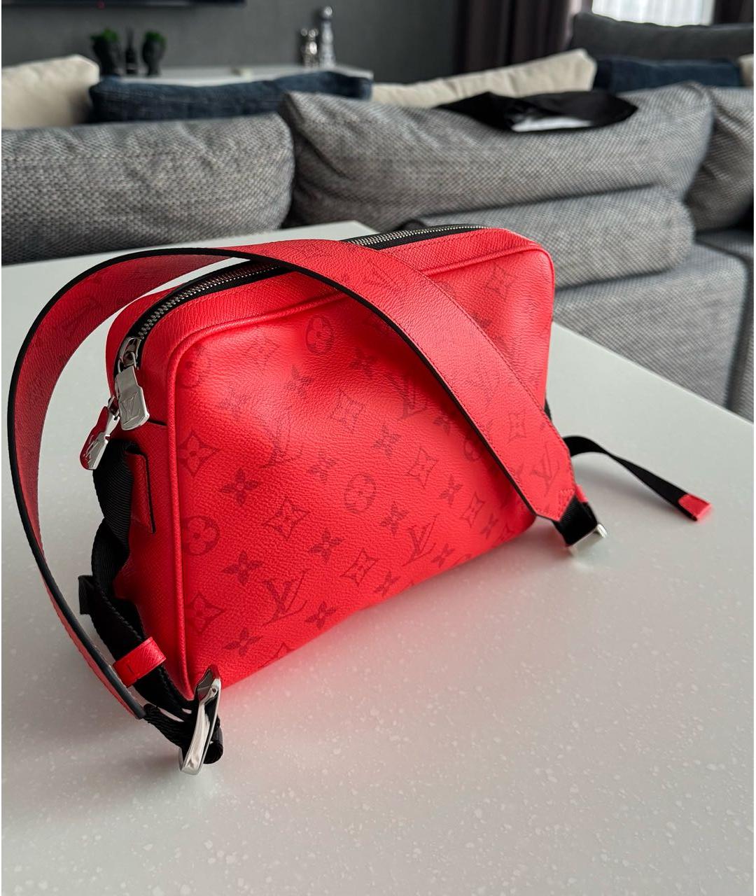 LOUIS VUITTON Красная кожаная сумка на плечо, фото 3