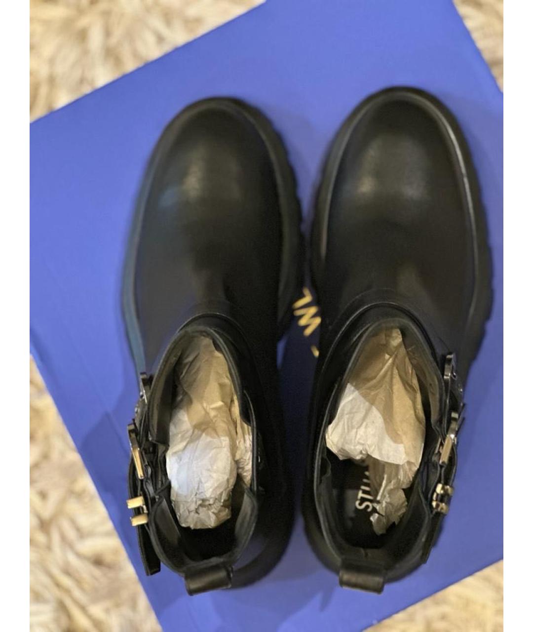STUART WEITZMAN Черные кожаные ботинки, фото 6