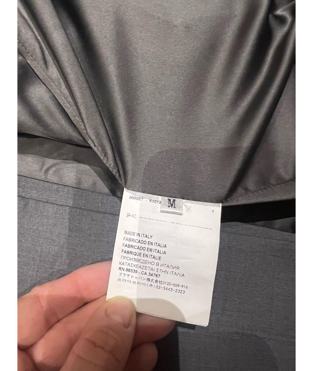 PRADA Серое шерстяное пальто, фото 3