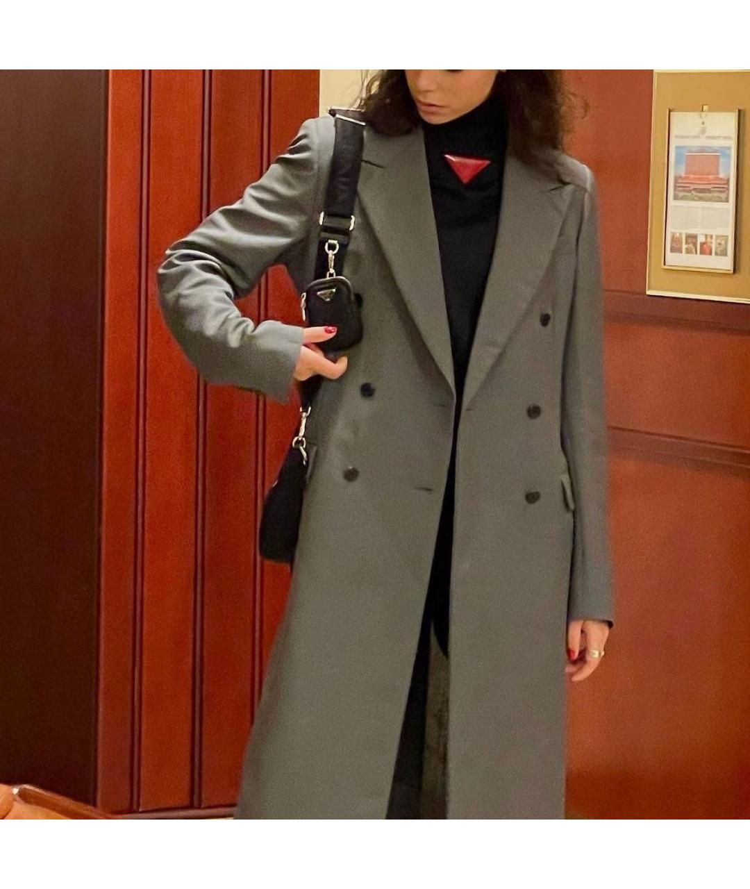 PRADA Серое шерстяное пальто, фото 7