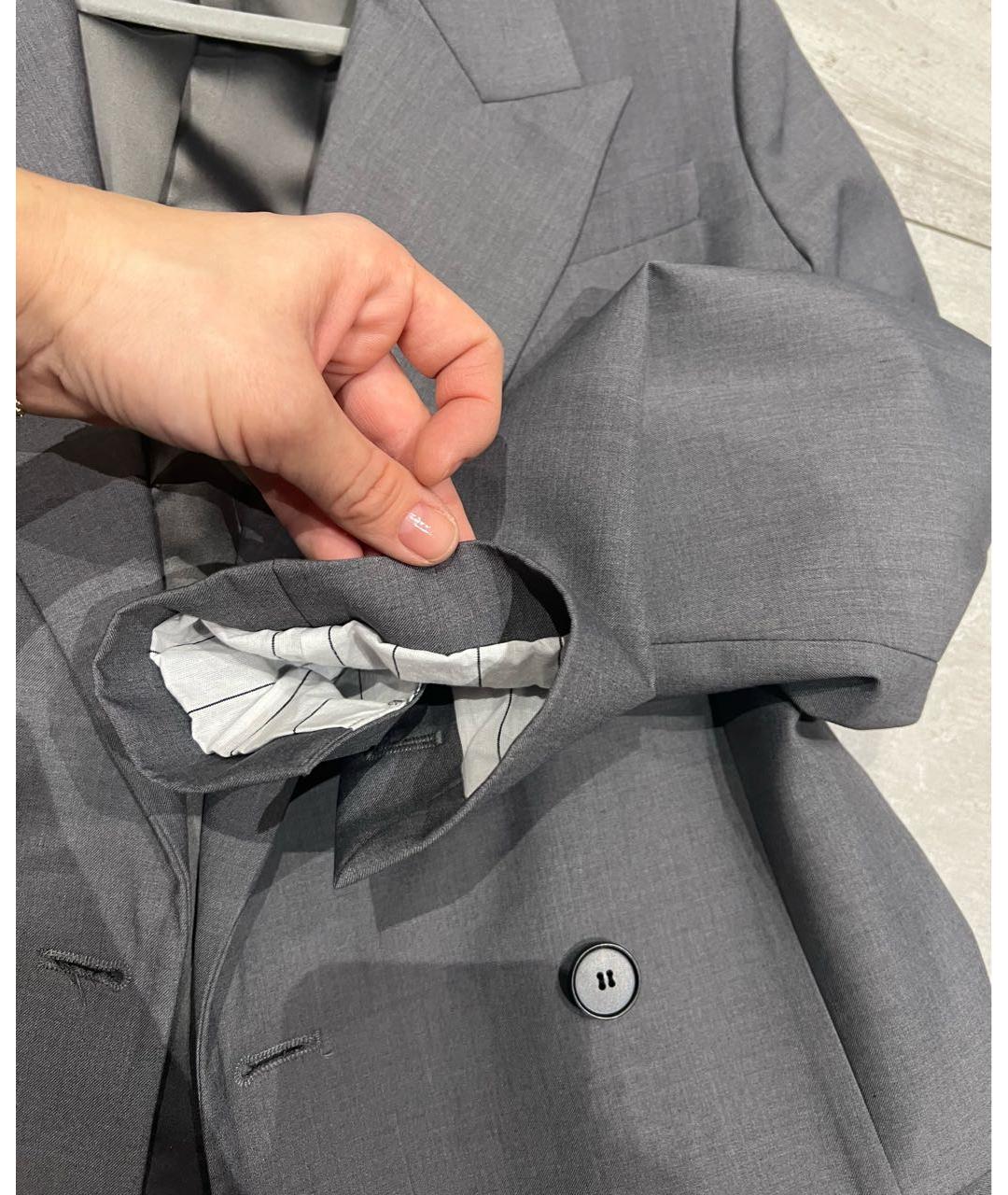 PRADA Серое шерстяное пальто, фото 8