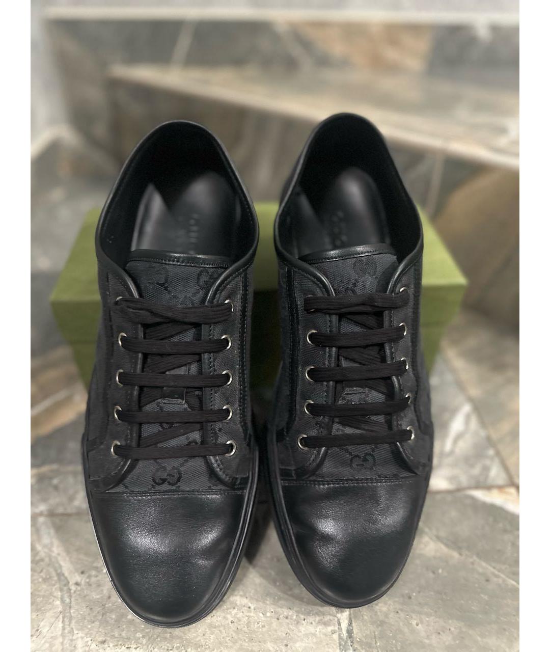 GUCCI Серые текстильные низкие кроссовки / кеды, фото 2