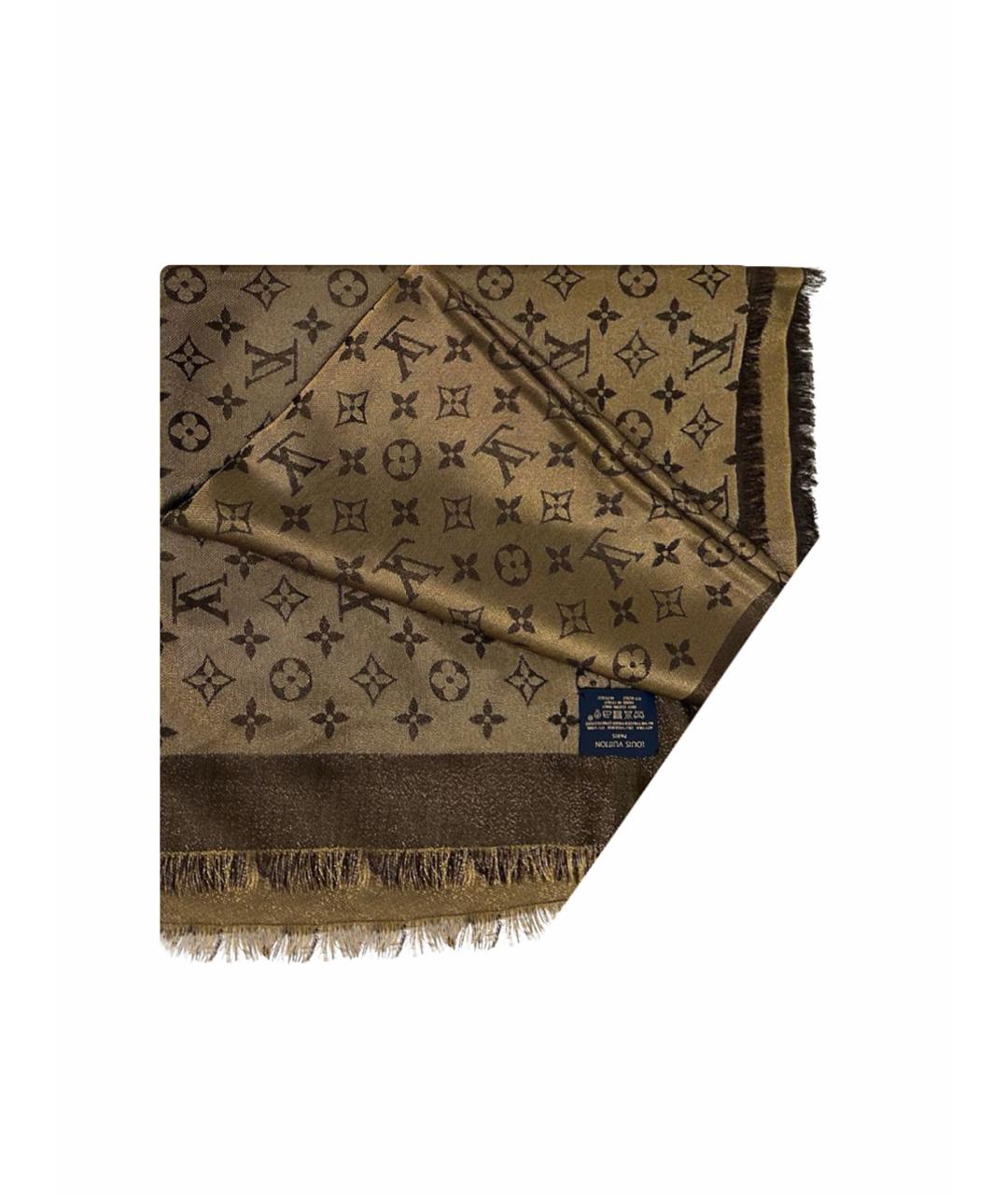 LOUIS VUITTON PRE-OWNED Золотой шелковый шарф, фото 1