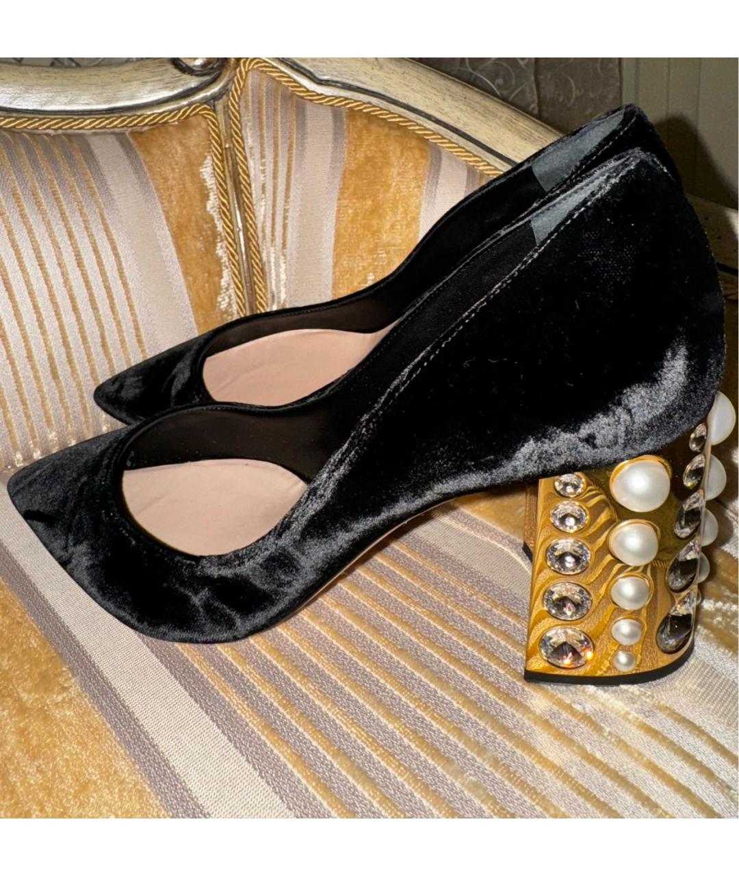 SEBASTIAN Черные бархатные туфли, фото 5