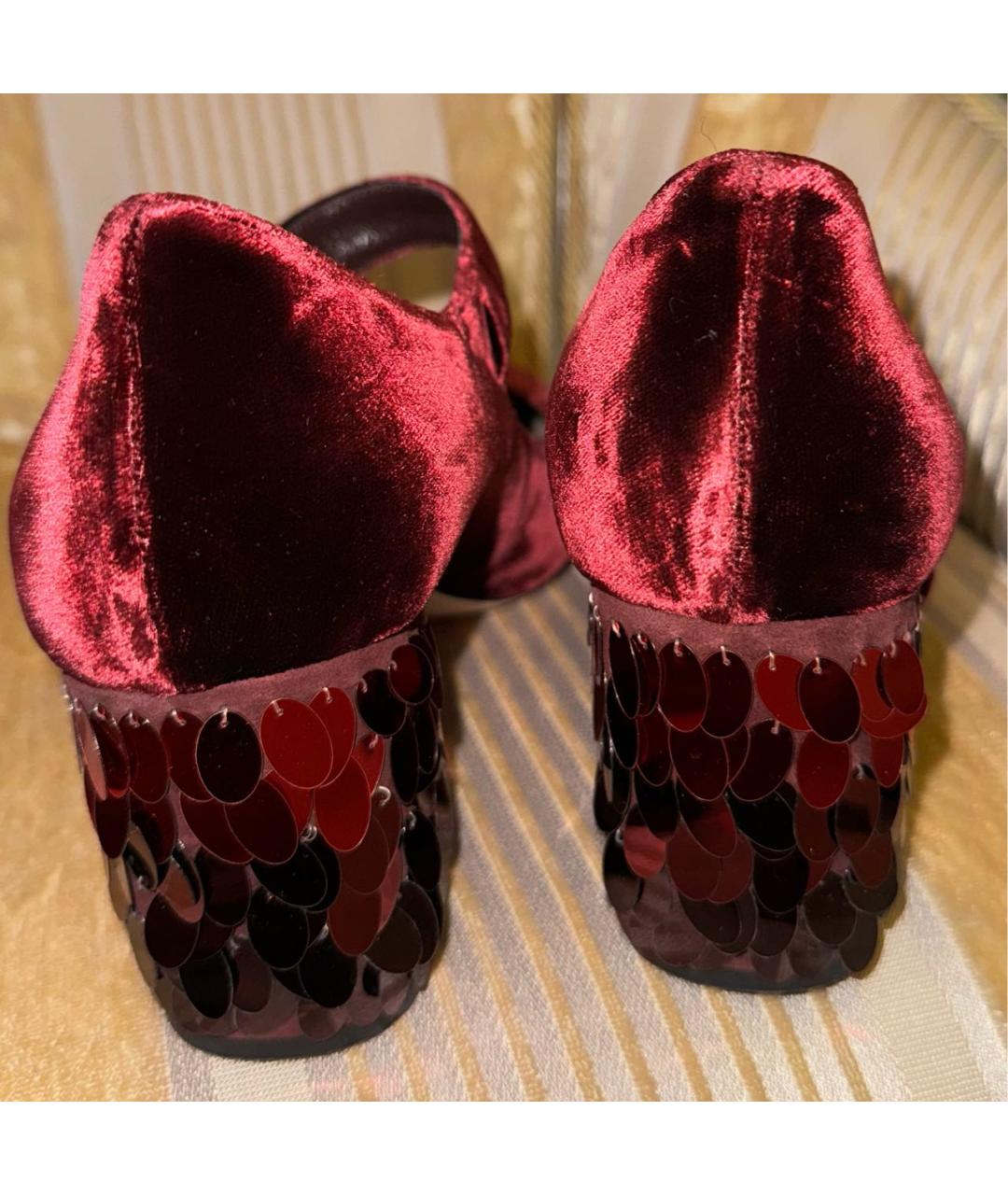 SEBASTIAN Бордовые бархатные туфли, фото 4