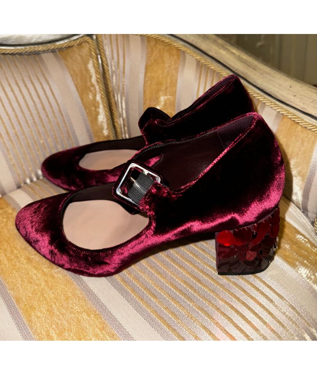 SEBASTIAN Бордовые бархатные туфли, фото 6