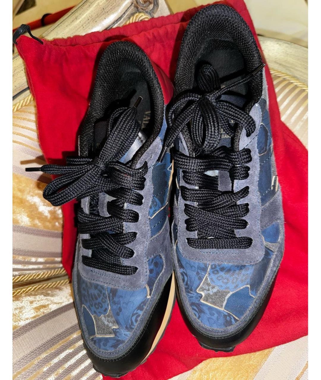VALENTINO Синие текстильные кроссовки, фото 2