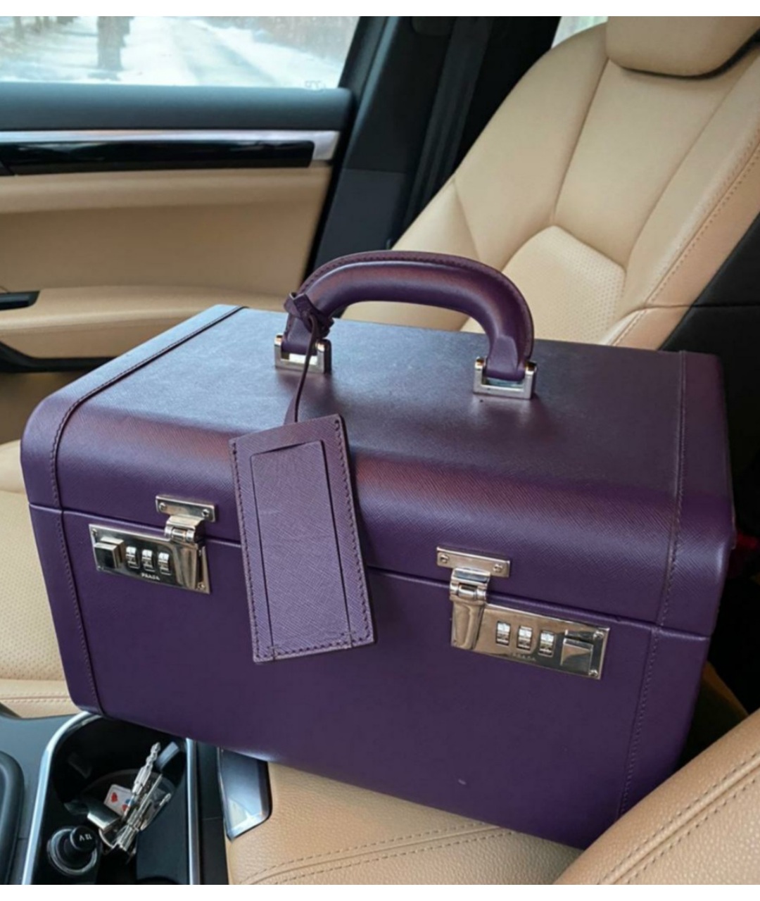 PRADA Фиолетовая кожаная дорожная/спортивная сумка, фото 4