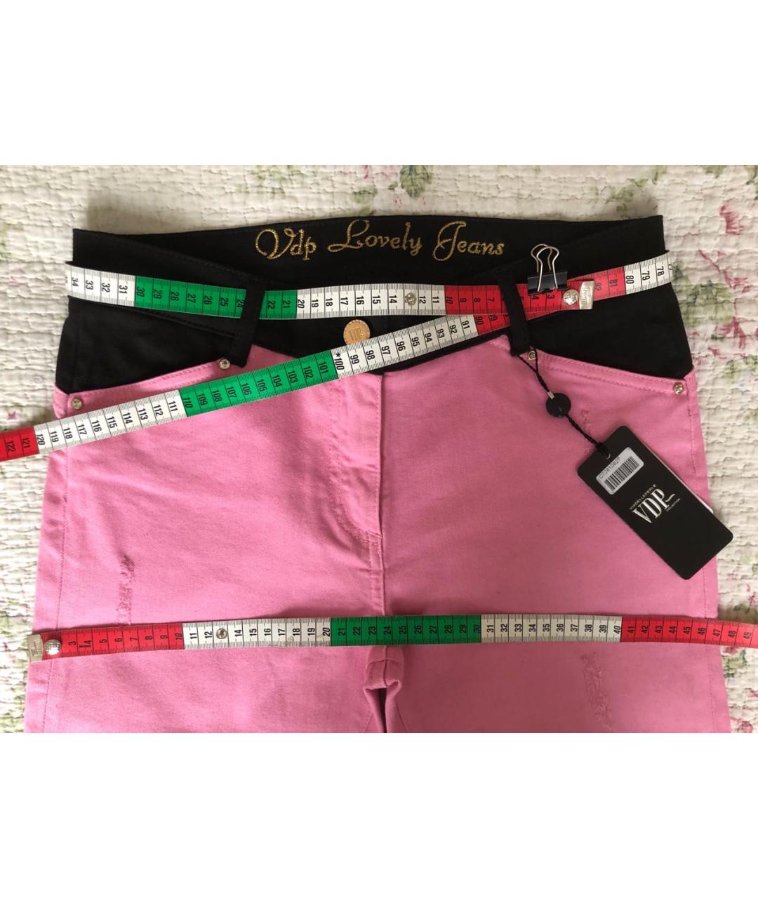 VDP Розовые хлопко-эластановые джинсы слим, фото 8
