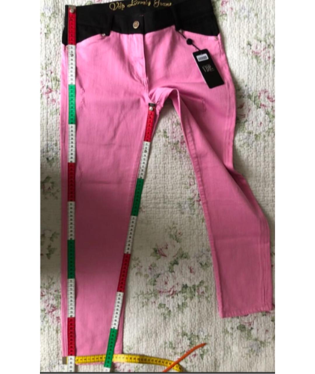 VDP Розовые хлопко-эластановые джинсы слим, фото 9