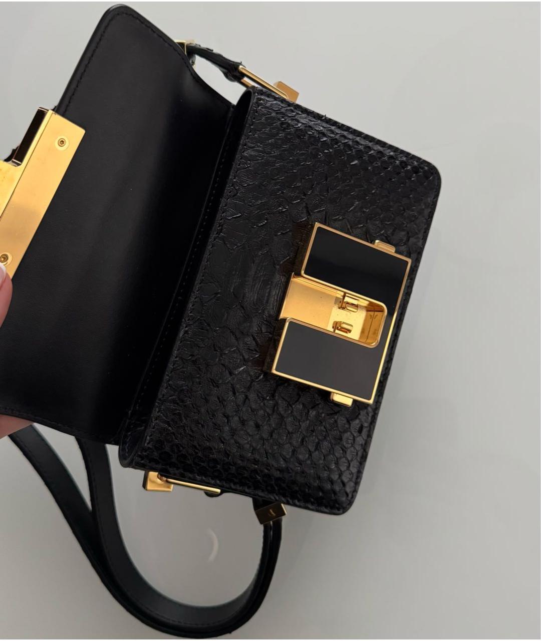 TOM FORD Черная сумка через плечо из экзотической кожи, фото 6