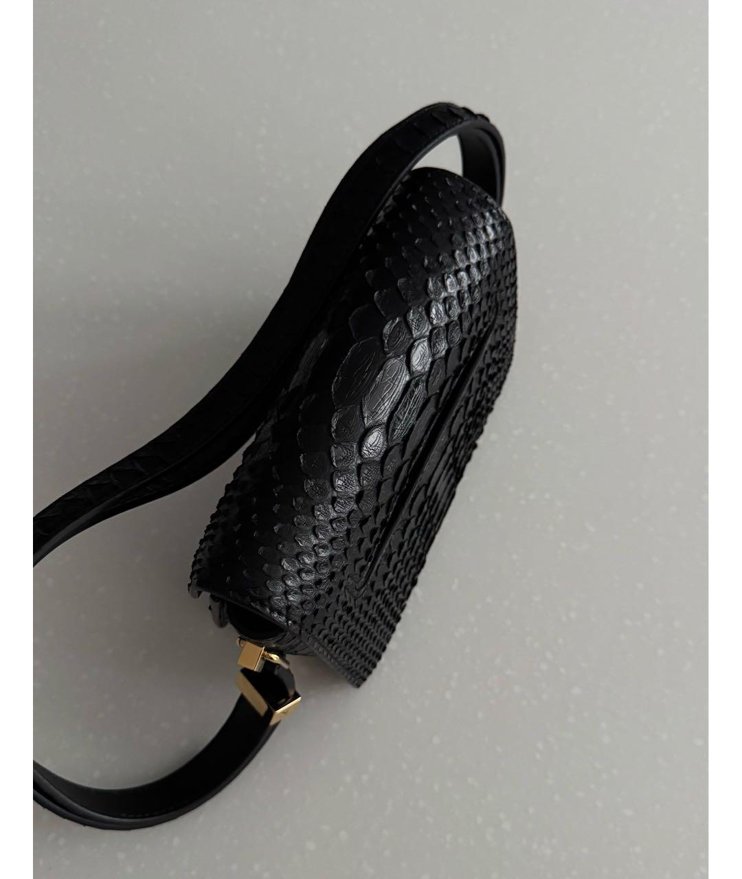 TOM FORD Черная сумка через плечо из экзотической кожи, фото 7