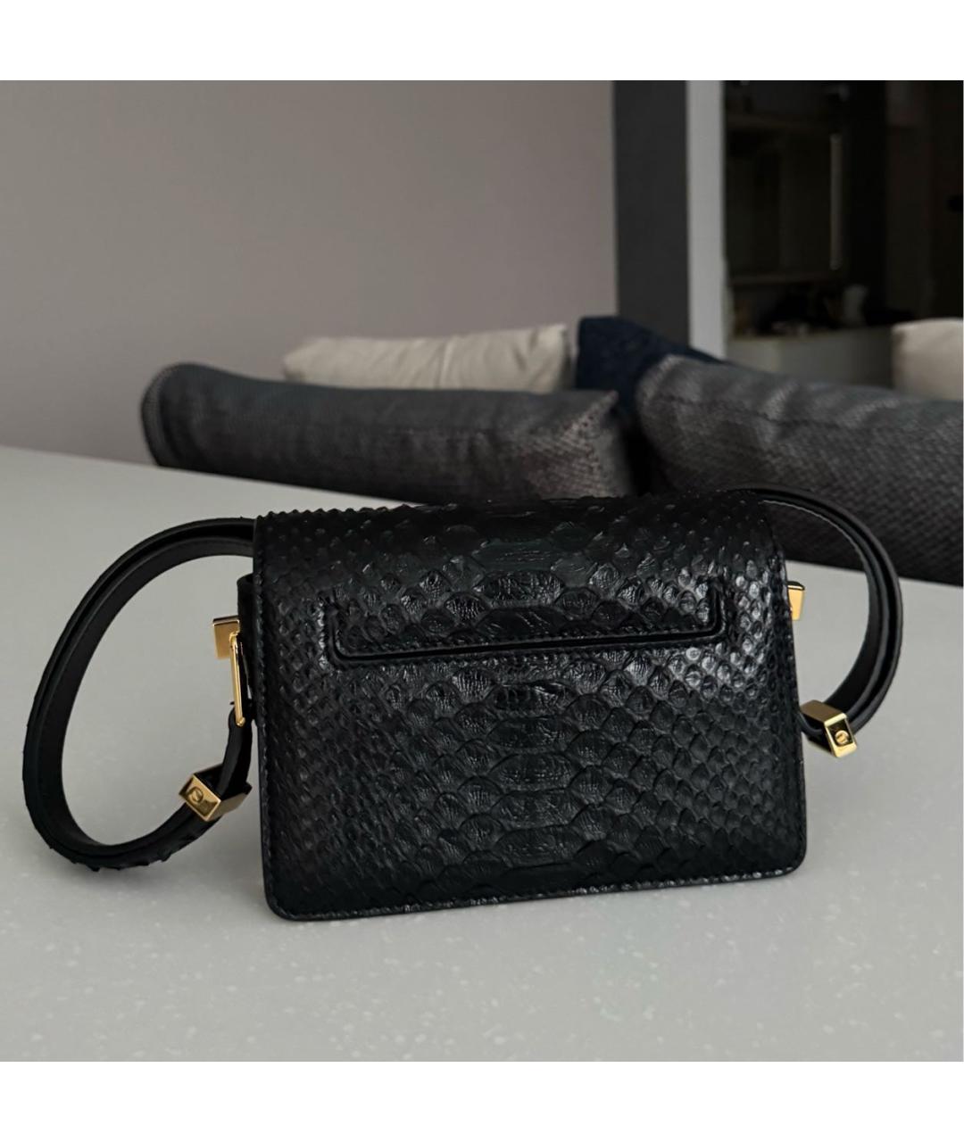 TOM FORD Черная сумка через плечо из экзотической кожи, фото 4