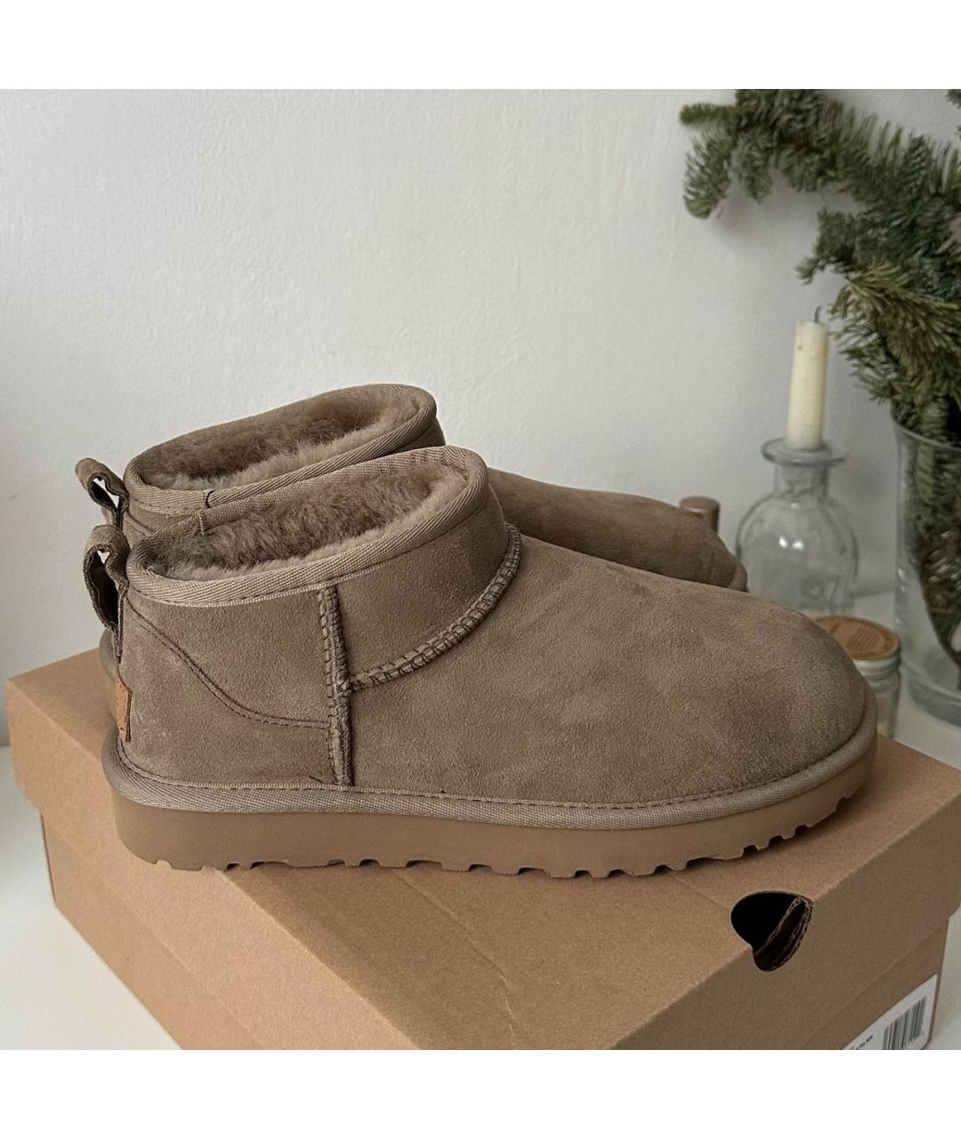 UGG AUSTRALIA Бежевые замшевые ботинки, фото 9