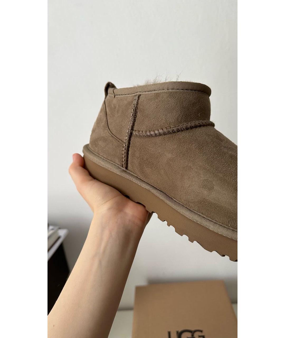 UGG AUSTRALIA Бежевые замшевые ботинки, фото 8